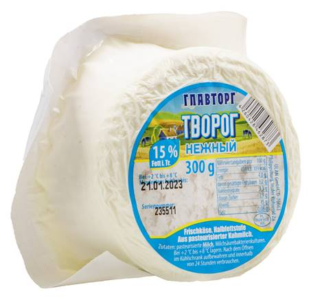 Главторг Творог 15% 300g нежный