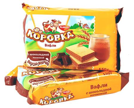 Вафли "Коровка" вкус шоколад 150g