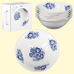 Набор суповых тарелок Гжель, 6 шт, Ø18 см